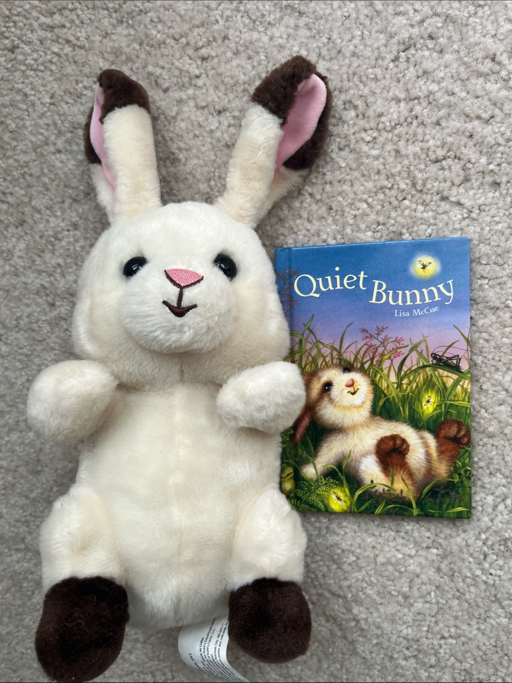 Free w/ purchase: Quiet Bunny by Lisa McCue matching Plush White Rabbit Cozy Pet